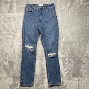 Abercrombie Fitch The Skinny High Rise Curve Love Distressed Jeans Womens S 27 4
